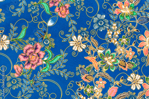 Quadro su tela The Batik sarong pattern background in Thailand, traditional batik sarong in Asian
