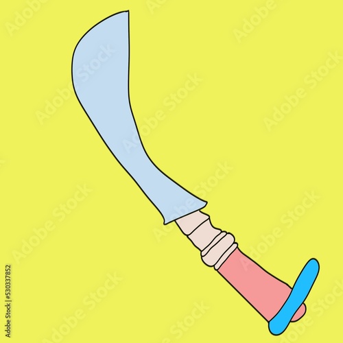 Ayudha katti indian sharp knife sword, Object 3d rendering illustration