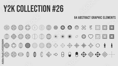 Abstract y2k brutalist shapes, trendy geometric elements.Trendy primitive memphis style,bauhaus minimalist modern graphic design elements.Naive Vector set of Basic figures:stars, shere, lines, circles