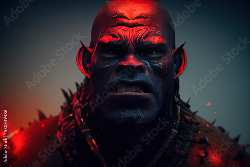 realistic orc character crying. High quality 3d illustration