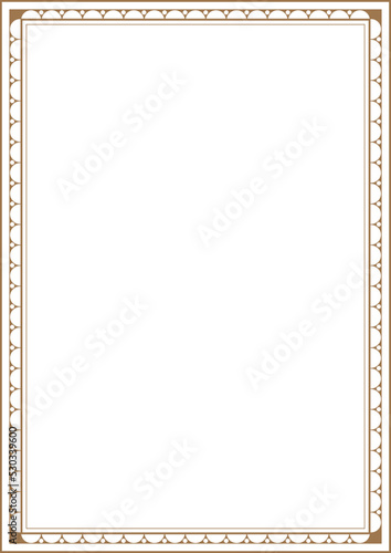 Document border illustration background template in classic, luxury, retro, vintage, royal style.