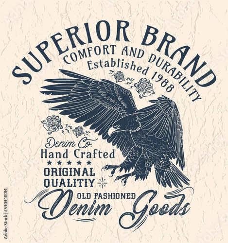 SUPERIOR STANDARD VINTAGE.DENIM COMPANY.VECTOR .Heritage vector design