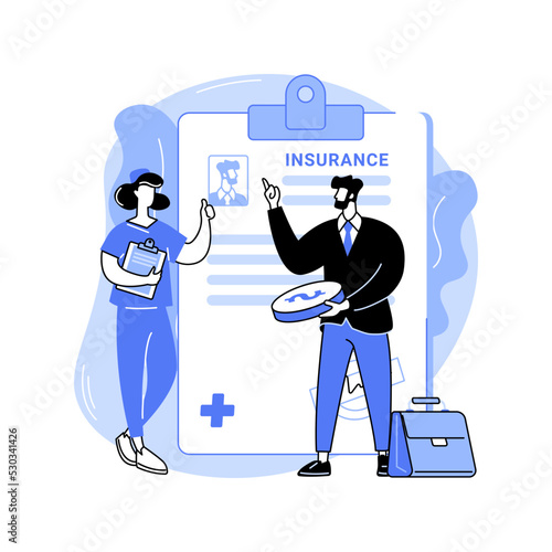 Health insurance for business owners isolated cartoon vector illustrations.