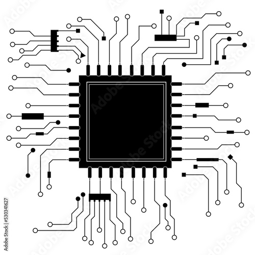 Electronic circuit board vector for technology and finance concept and education