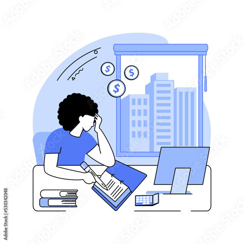 Difficulty with taxes isolated cartoon vector illustrations.