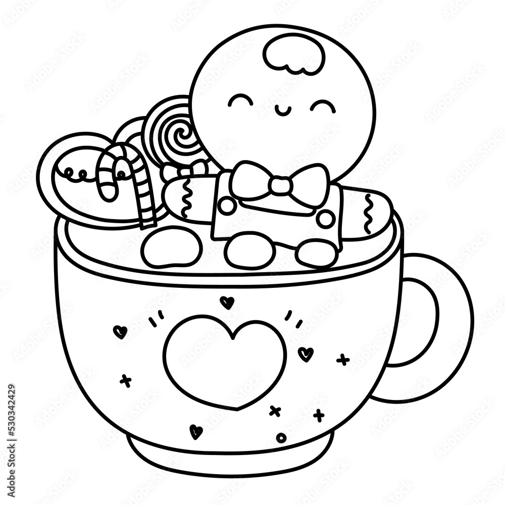 gingerbread man in christmas mug gingerbread man in christmas mug