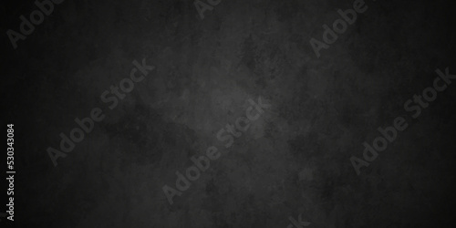 Dark Black stone cracked grunge concrete backdrop texture background anthracite panorama. Panorama dark grey black slate background or texture. © MdLothfor