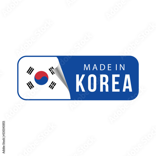 Made in Korea. vector illustration for label, sticker, logo, icon, seal, emblem, and product package, etc