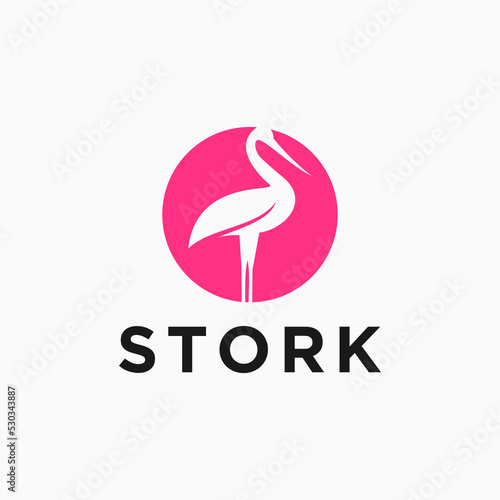 stork logo design vector illustration