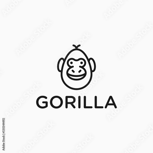 Fotografiet gorilla logo design vector illustration