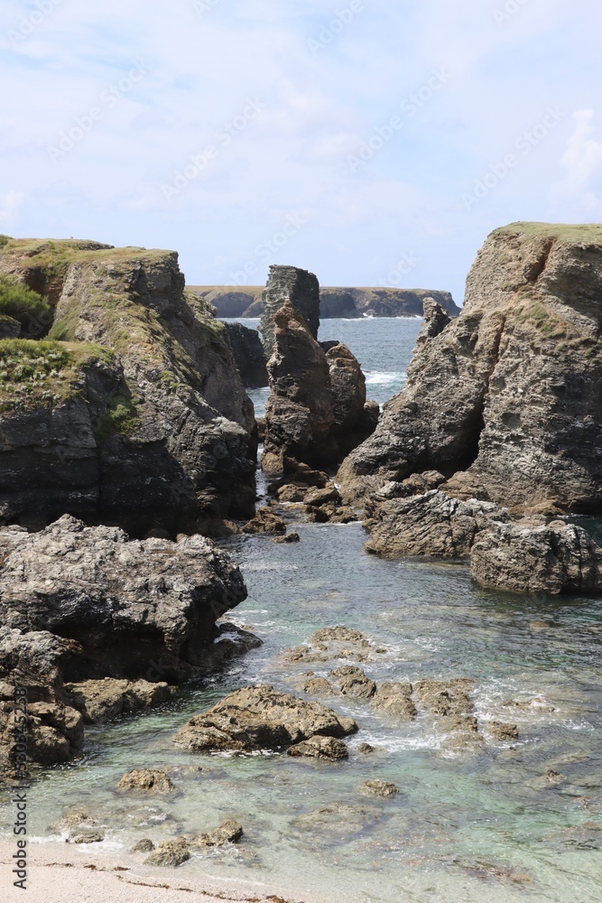 rocks and sea in Belle Ile, Brittany 