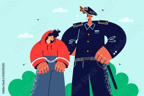 Police officer arrest teen child
