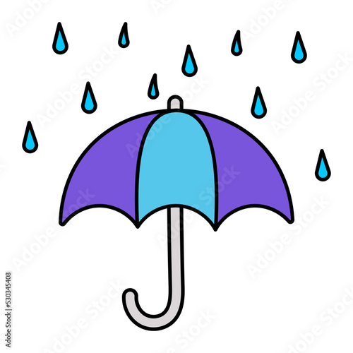 Monsoon Rain Signage Vector Icon Design, Autumn or Fall activities Symbol, Dry weather Sign, Temperate climates Elements Stock illustration, Rainy shower and umbrella Concept 