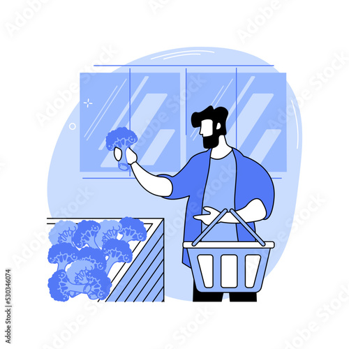 Healthy food choice isolated cartoon vector illustrations.