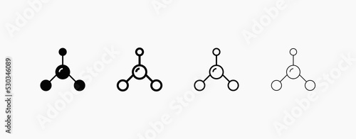 Molecule structure vector icon for chemistry and science