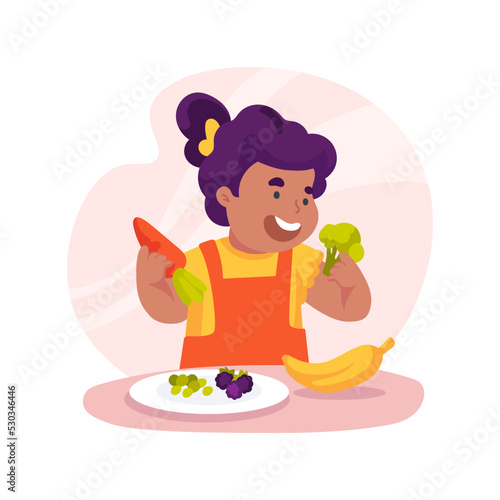Trying new foods isolated cartoon vector illustration.
