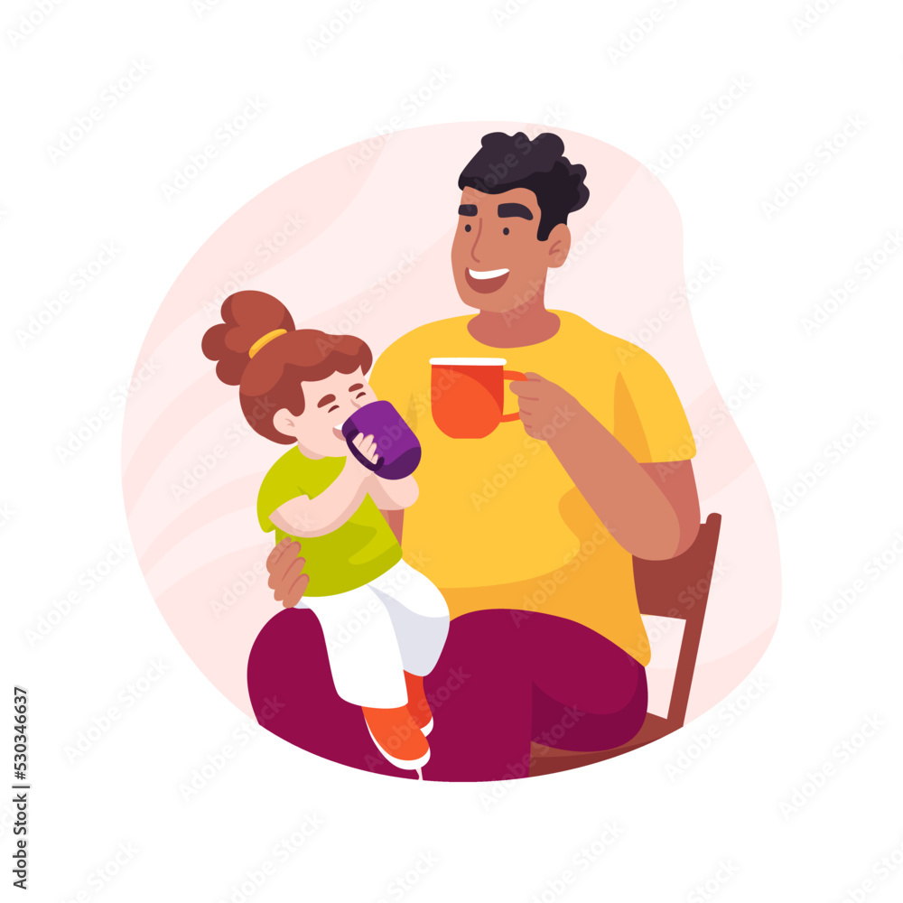 Learn drinking from a cup isolated cartoon vector illustration. Learn drinking from a cup isolated cartoon vector illustration.