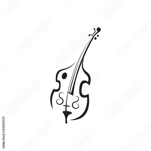 violin icon logo illustration design vector sign symbol