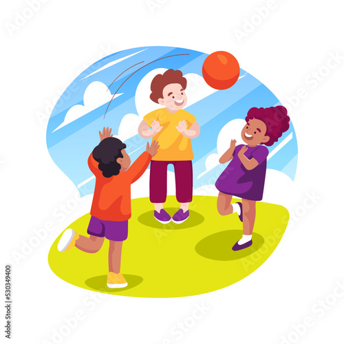 Throw and catch games isolated cartoon vector illustration.