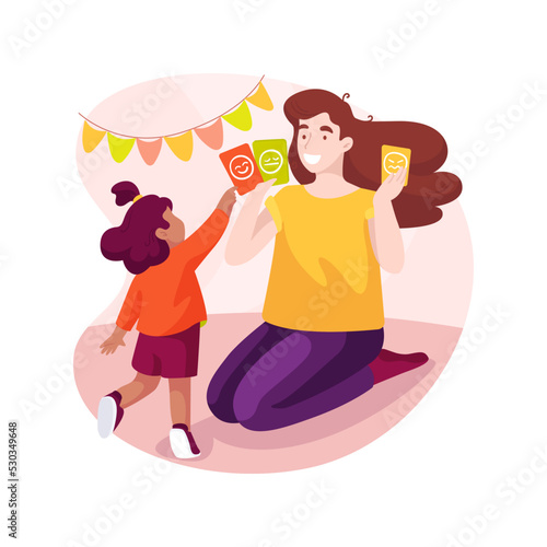 Identifying emotions isolated cartoon vector illustration.
