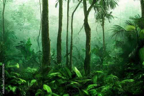 Concept of nature, green jungle.