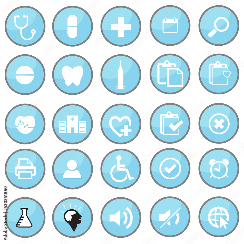 Medical icon in blue circle Medical icon in blue circle