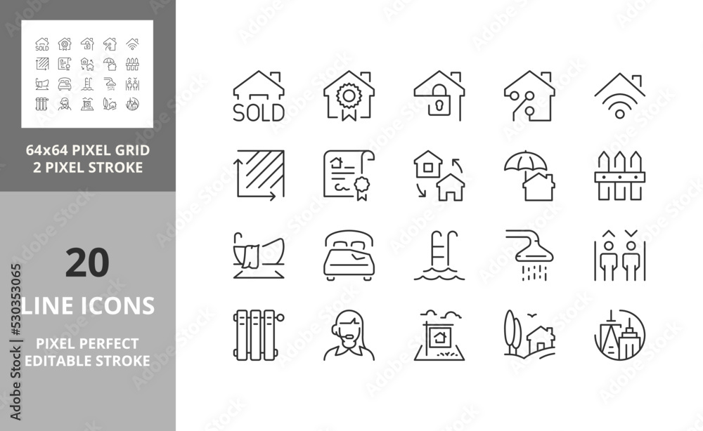 real estate icons 64px and 256px editable vector set 2/2 real estate icons 64px and 256px editable vector set 2/2