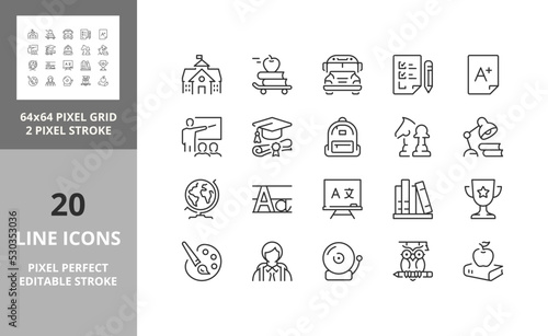 education icons 64px and 256px editable vector set 1/2