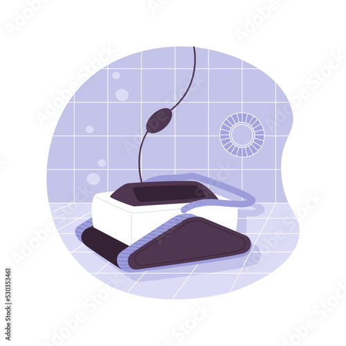 Robotic pool cleaner isolated cartoon vector illustrations.