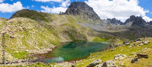 atos Glacier Lake (2970 m) is in the between Vercenik and Kale Highlands. Kackar Mountains, Eastern Black Sea Region.