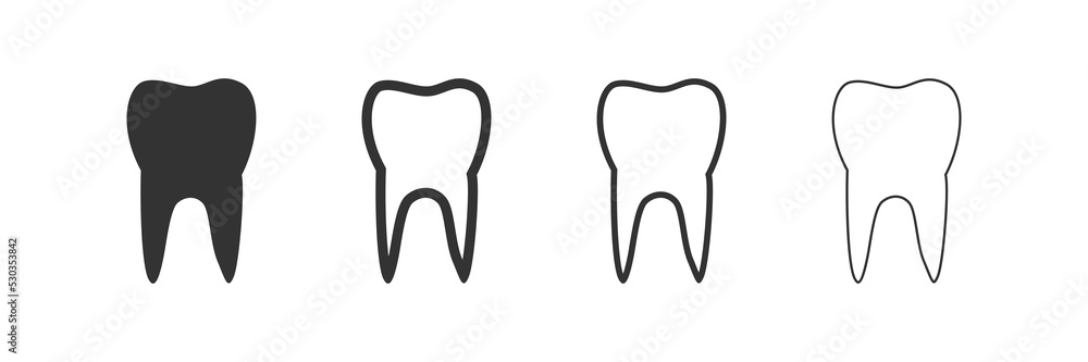 Tooth icon. Vector illustration isolated on white background. Tooth icon. Vector illustration isolated on white background.