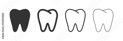 Tooth icon. Vector illustration isolated on white background.