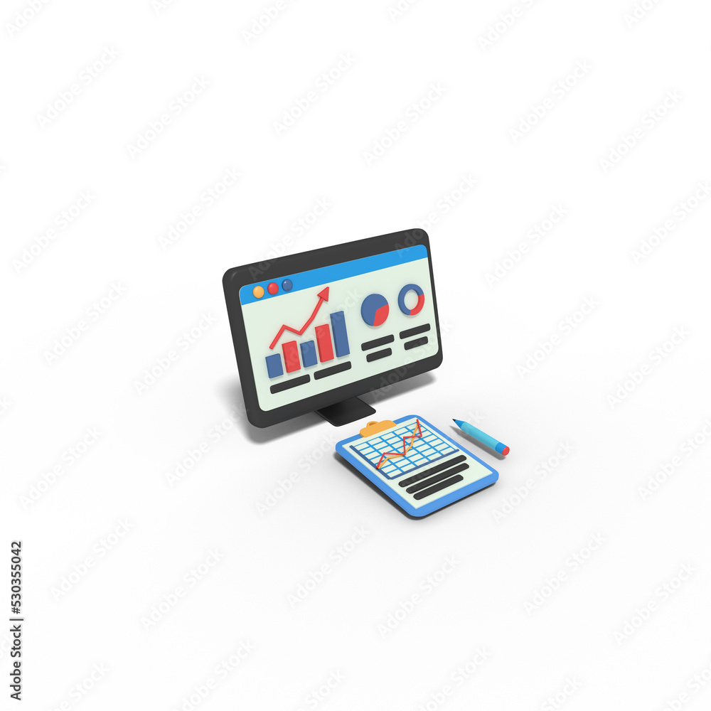 3d illustration of website seo data analysist 3d illustration of website seo data analysist
