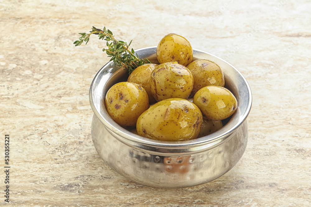 Boiled baby potato in the bowl Boiled baby potato in the bowl