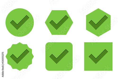 Free Download Check marks Icon Set, Tick marks, Accepted, Approved, Yes, Correct, Ok, Right Choices, Task Completion, Voting. - vector mark symbols in green. - GFXLoad