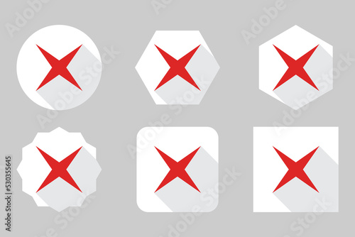 Wrong marks Icon Set, Cross marks, Rejected, Disapproved, No, False, Not Ok, Wrong Choices, Task Completion, Voting. - vector mark symbols in red.