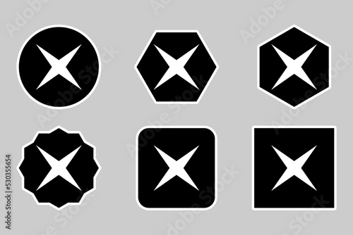 Wrong marks Icon Set, Cross marks, Rejected, Disapproved, No, False, Not Ok, Wrong Choices, Task Completion, Voting. - vector mark symbols. White outline design.