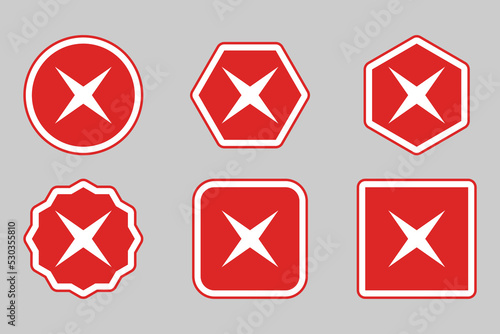 Wrong marks Icon Set, Cross marks, Rejected, Disapproved, No, False, Not Ok, Wrong Choices, Task Completion, Voting. - vector mark symbols in red.