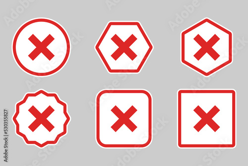 Wrong marks Icon Set, Cross marks, Rejected, Disapproved, No, False, Not Ok, Wrong Choices, Task Completion, Voting. - vector mark symbols in red.