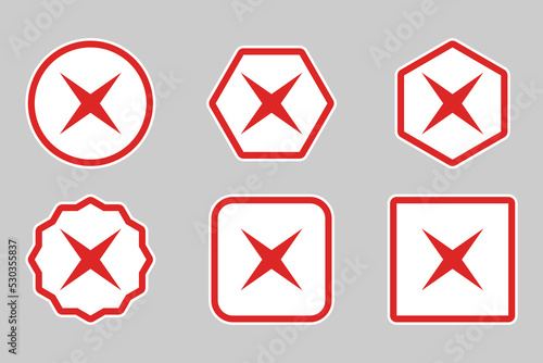 Wrong marks Icon Set, Cross marks, Rejected, Disapproved, No, False, Not Ok, Wrong Choices, Task Completion, Voting. - vector mark symbols in red.