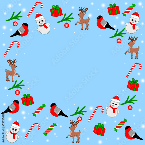 christmas background set of items symbols of christmas