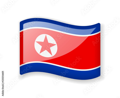 Free Download North Korea flag - Wavy flag bright glossy icon. - GFXLoad