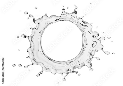 Round splash of pure water with splashes PNG
