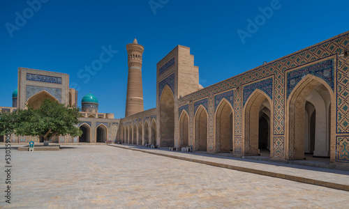 The Kalan Mosque and Kalan Minaret at the Poi Kalan Islamic religious complex in Bukhara, Uzbekistan