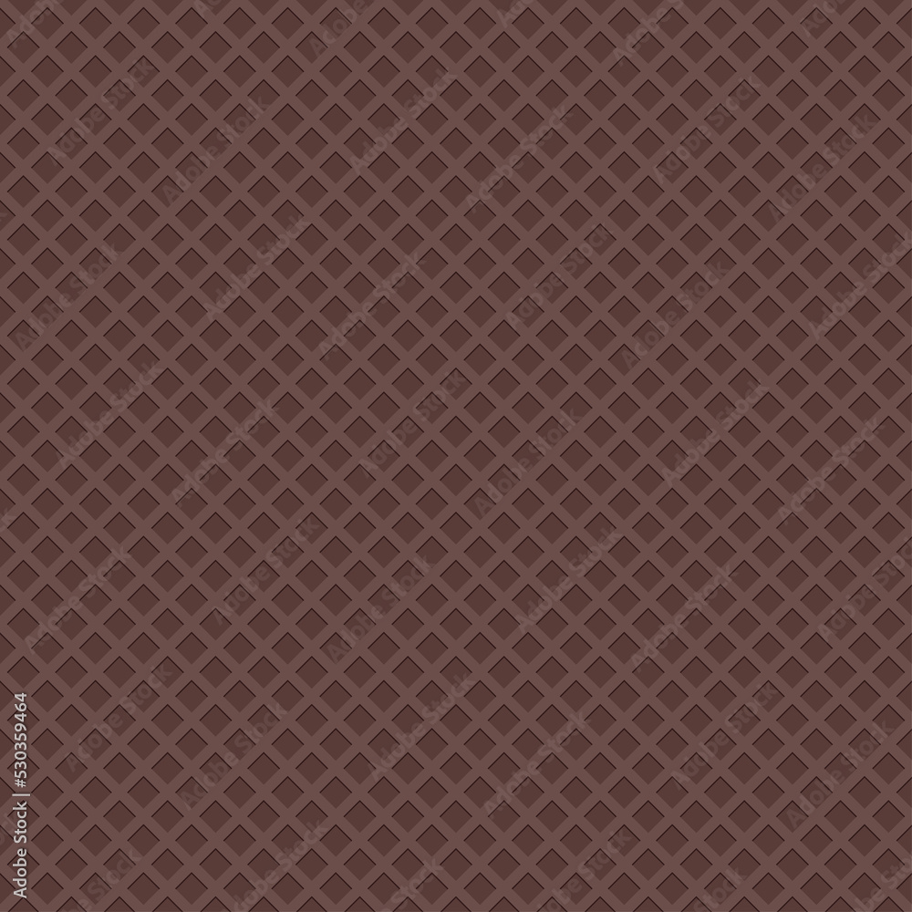 Fototapeta premium Chocolate waffle background. Vector seamless pattern.
