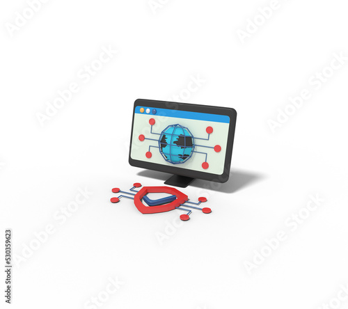 Wallpaper Mural 3d illustration of website security Torontodigital.ca