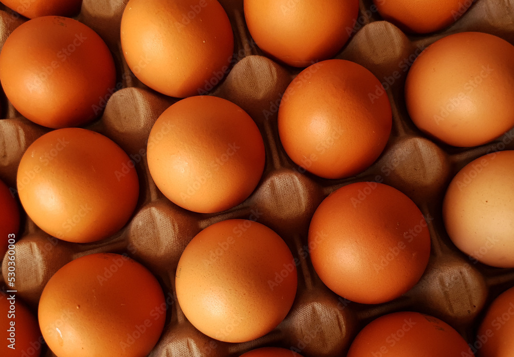a top view with eggs in a box a top view with eggs in a box