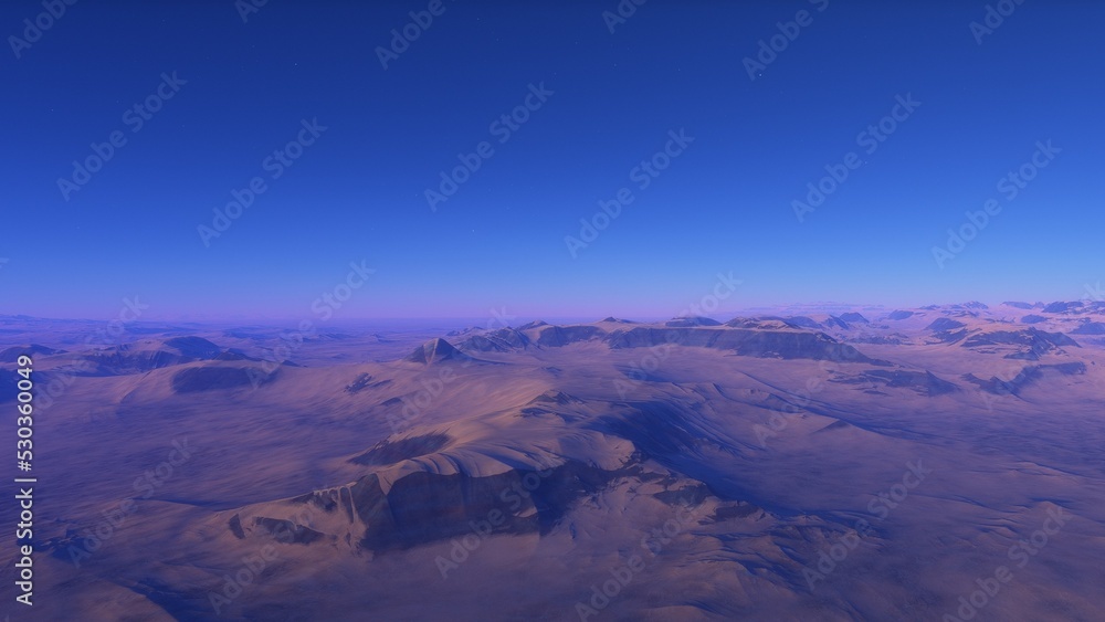 Mars like red planet, with arid landscape, rocky hills and mountains, for space exploration and science fiction backgrounds. Mars like red planet, with arid landscape, rocky hills and mountains, for space exploration and science fiction backgrounds.