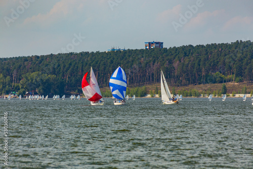 Racing yachts on the Volga River