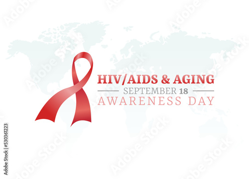 vector graphic of HIV AIDS and Aging awareness day good for HIV AIDS and Aging awareness day celebration. flat design. flyer design.flat illustration.	